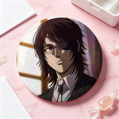 Hange Zoe Attack On Titan Anime Badges 25 32 44 58 75 Mm Round Cosplay Pin Bag Decor Fans Collect Friends Gifts Brooch Souvenir
