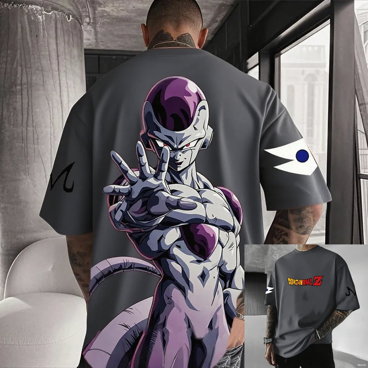 Dragon Ball Frieza Anime Men's T Shirt Cotton Women Short Sleeve Graphic Tee Streetwear Summer Casual Tops Hip Hop Y2k Clothes