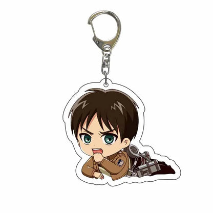 Attack On Titan Anime Peripheral Acrylic Figure Display Keychain Pendant Eren Mikasa Levi Creative Decorative Gift Accessories