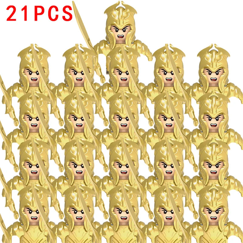Lord Rings Elves Orcs Army Dwarf Rohan Mini Action Toy Figures Building Blocks Assembly Toys for Kids Birthday Gift