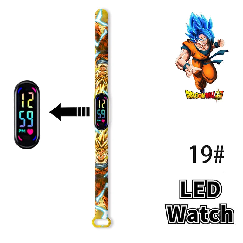 Bandai Dragon Ball Z 2 Fashion Cartoon Action Printing Anime LED Type Watches Kids Watch Birthday Gifts Toys