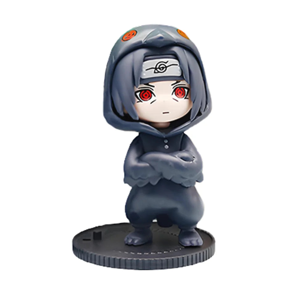 9pcs Naruto surprise box cartoon decoration model Sasuke Uchiha cherry blossom Cosplay action figure decorations and gifts.