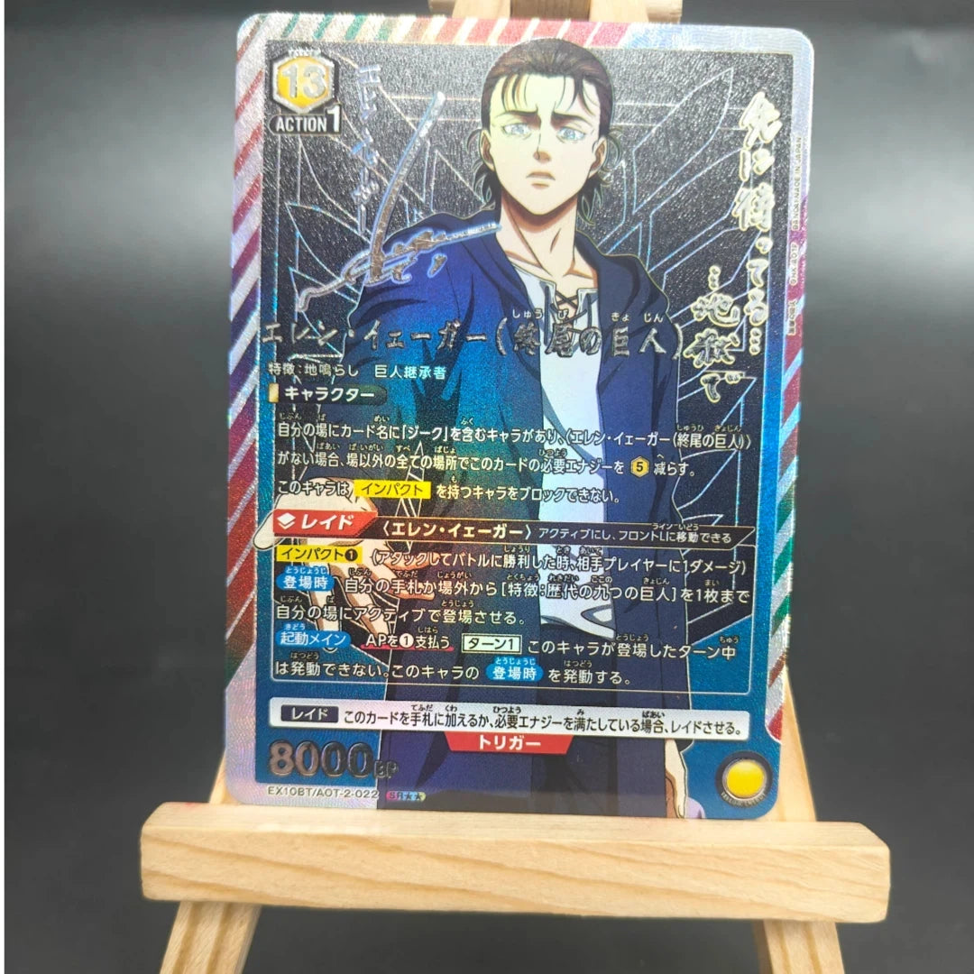 Proxy Union Arena Attack on Titan Action Points Eren & Levi con Bonus Jean Card Nuevo Japan Card Gold Rare Signed TCG Anime Card