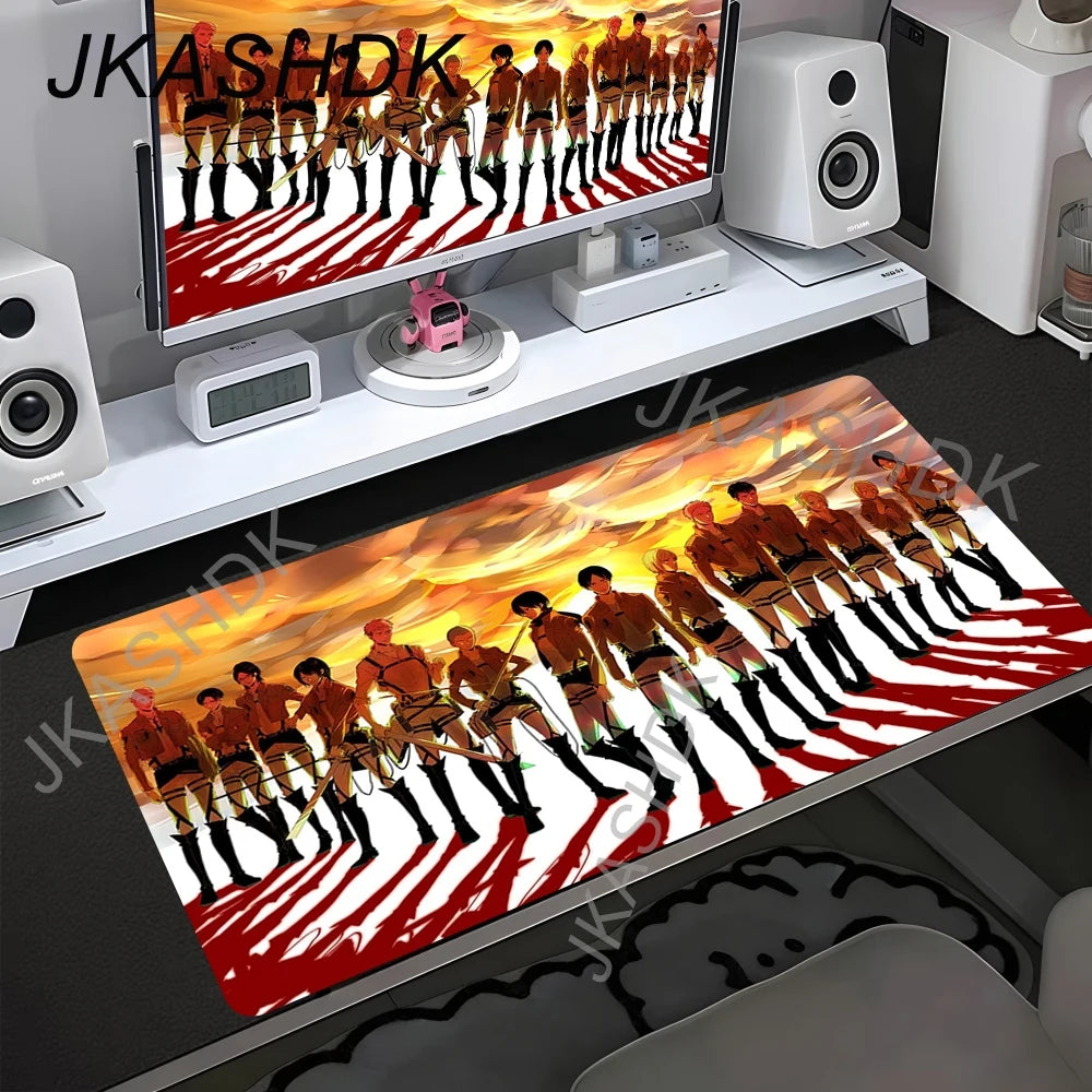 Attack on Titan Anime Large Lock Edge Mouse Pad Computer Mousepad XXL S Gaming Padmouse Gamer Laptop Keyboard Mouse Mats Carpet
