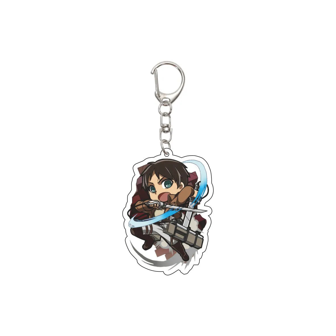 55MM Keychain Anime Attack on Titan Eren Jaeger Mikasa Ackerman Levi Ackerman Hanji Zoe Erwin Smith Acrylic Key Chain Cute Gifts