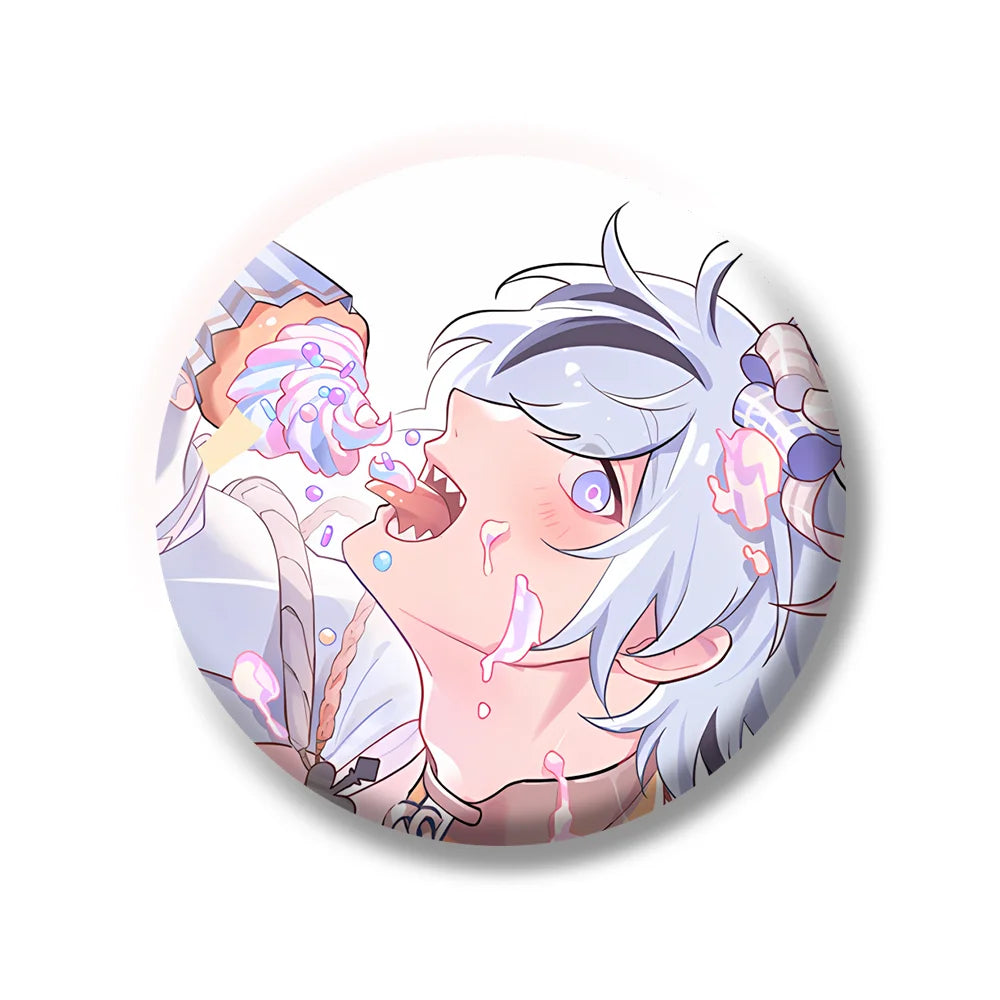 Cartoon Anime Game Nu: Carnival Eiden Yakumo Olivine Kuya Blade Metal Badge Button Brooch Pin Cosplay Cute keychains fans Gifts