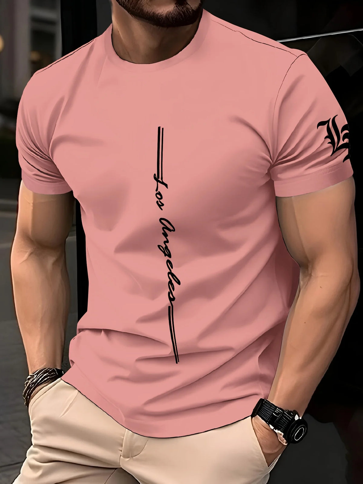 Generic Anime Letter Print T-Shirt