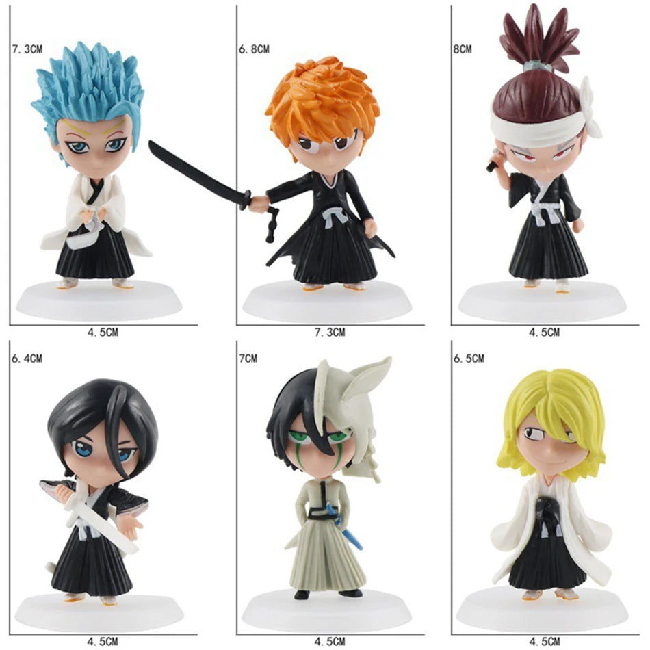 2Set Wholesale BLEACH Action Figure Cool Cute Anime Figure Toy Doll Model Desk Decoration For Kid Birthday Gifts