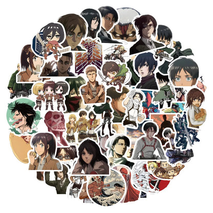 10/30/60pcs Attack on Titan Anime Stickers Cartoon Decal Kids Toy Skateboard Motorcycle Laptop Phone Bike Car Waterproof Sticker