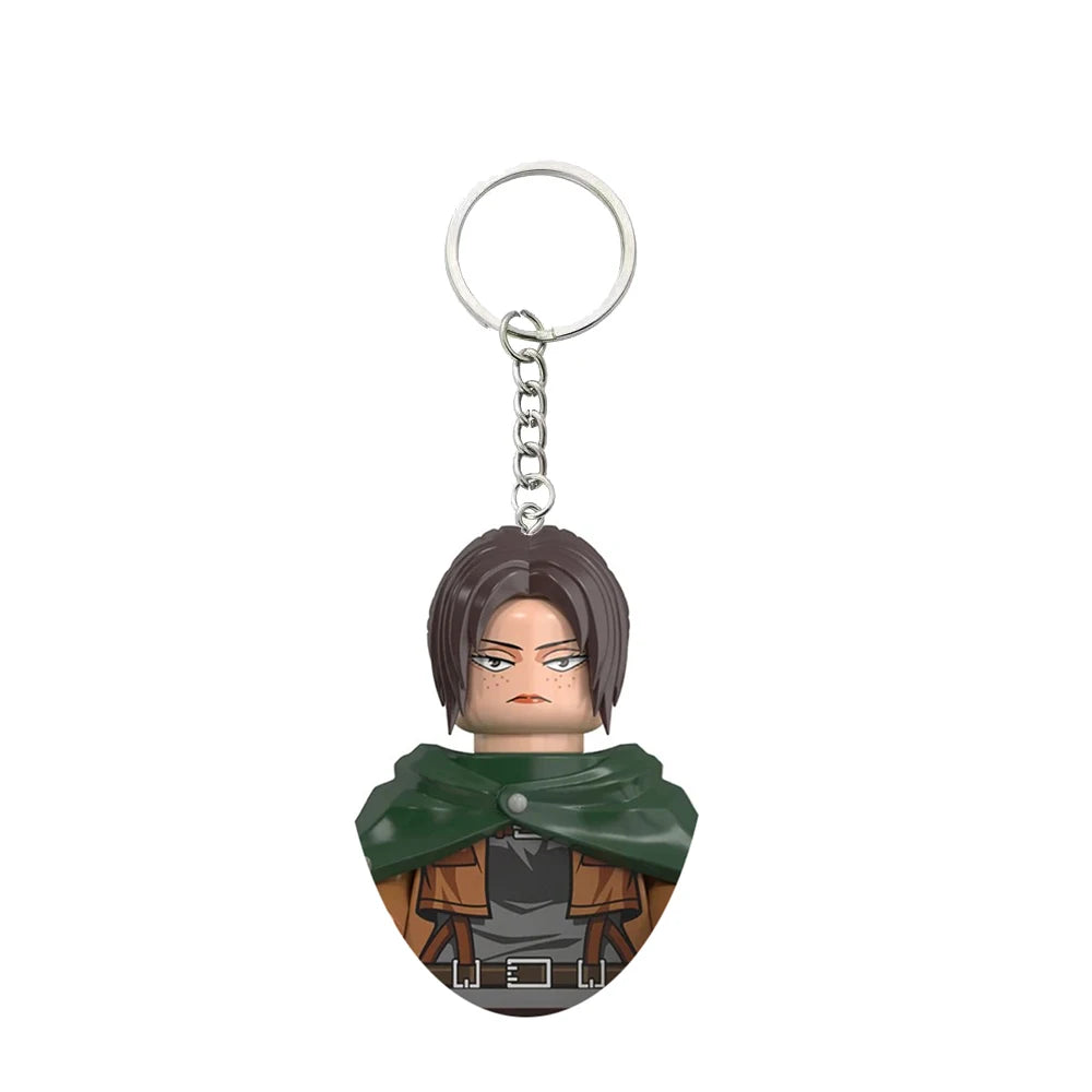 New Attack on Titan Minifigure Keychain Shingeki No Kyojin Eren Levi Mikasa Anime Action Figures Toys for Kids Gift