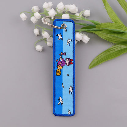 Anime Character Embroidery Keychain