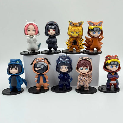 Hot Naruto Itachi Sasuke Kakashi Gaara Series 9PSC set Blind Box Trendy PVC Toy Figure Pendant Collection Birthday Present