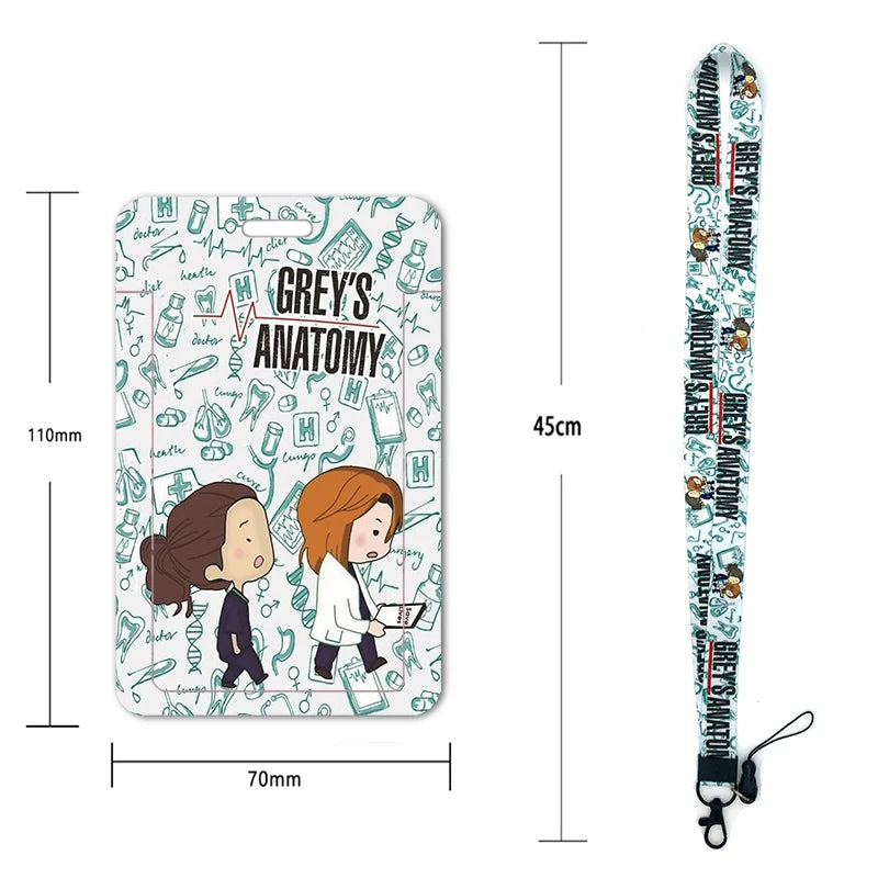 100 Styles Anatomy Credential Holder Keychains Neck Lanyard Pass Card Anime Credit Card Holder Keychain Straps Wholesale