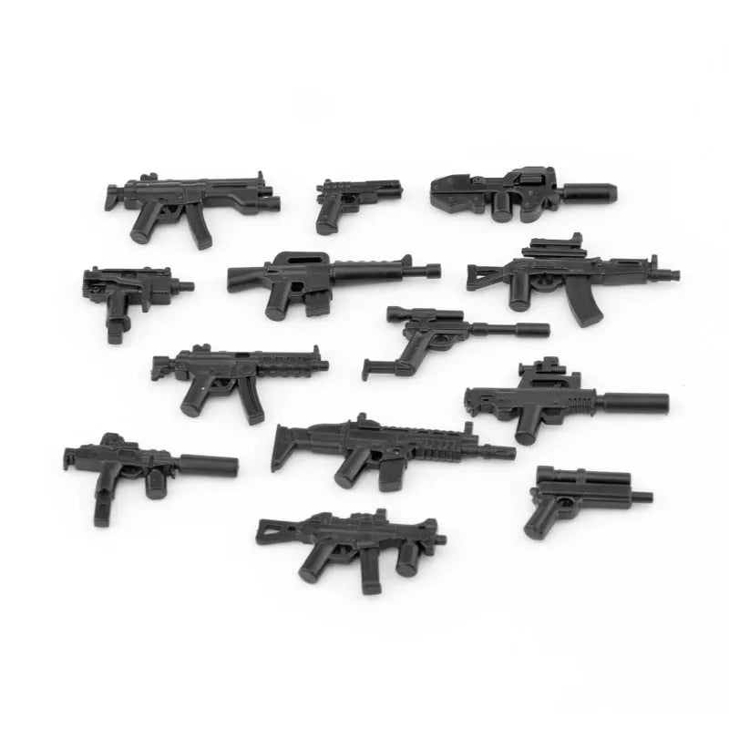 Military Special Forces SWAT Gangster Jeeps Off-Road Vehicle Assault Boat Model Soldier Weapons Building Block Toy For Children