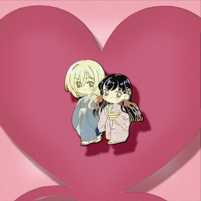 Anime couple  enamel pin