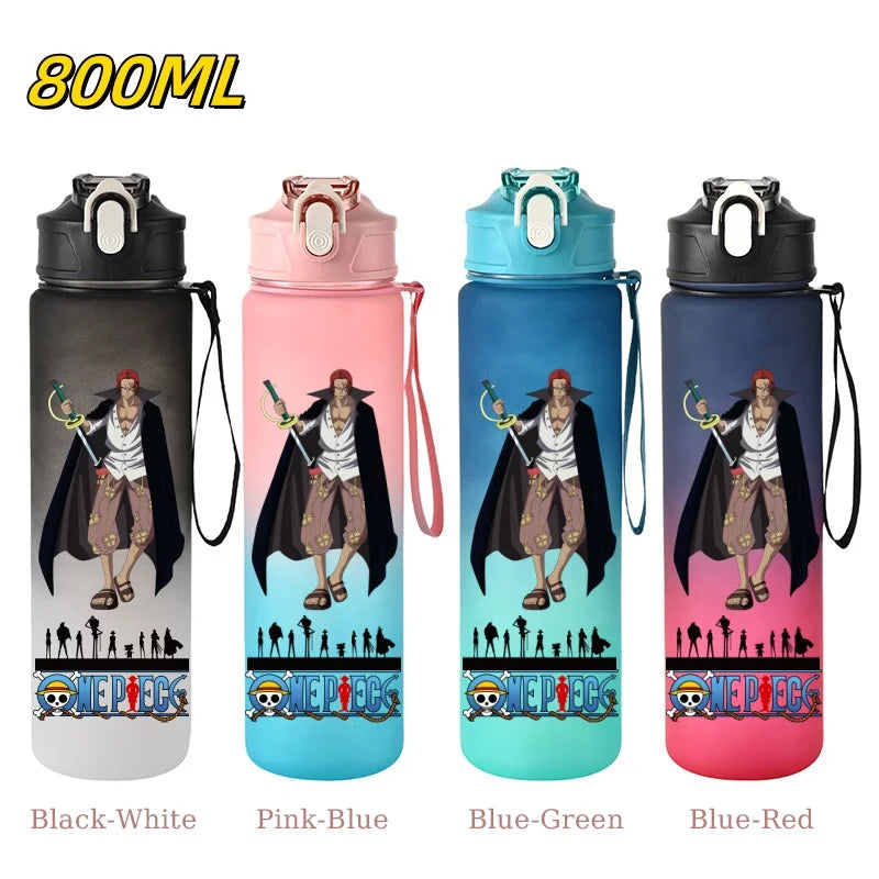 800ML ONE PIECE Monkey D. Luffy Nico Robin Anime Straw Sport Water Bottle for Easy Carry Ideal for Fitness Sports Outdoor