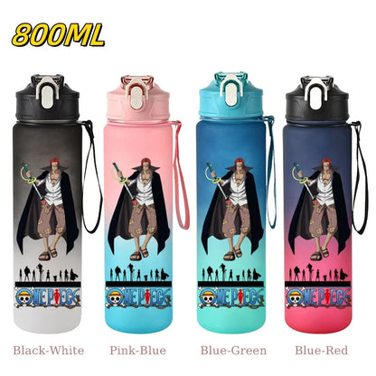 800ML ONE PIECE Monkey D. Luffy Nico Robin Anime Straw Sport Water Bottle for Easy Carry Ideal for Fitness Sports Outdoor