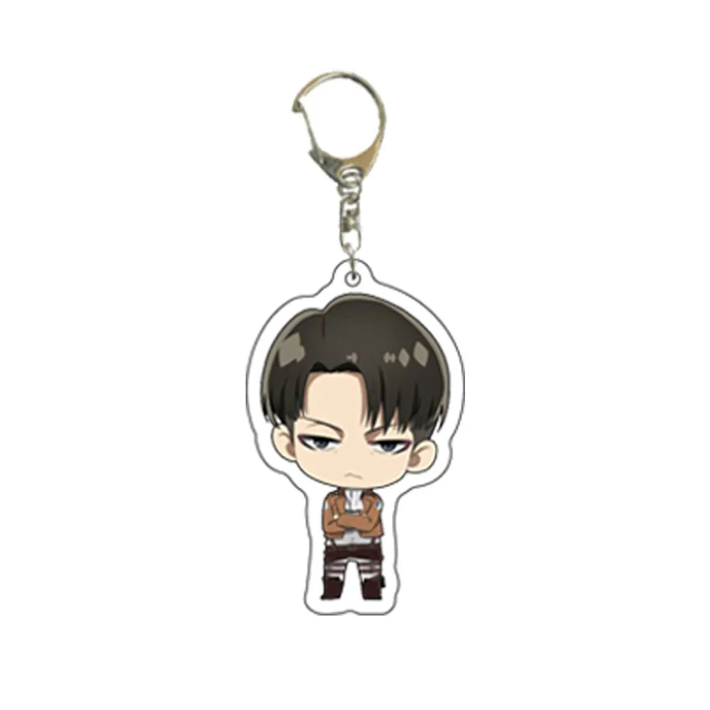 55MM Anime Attack on Titan Figure Eren Jaeger Mikasa Ackerman Armin Arlert Erwin Smith Levi Ackerman Acrylic Keychain Cute Gifts