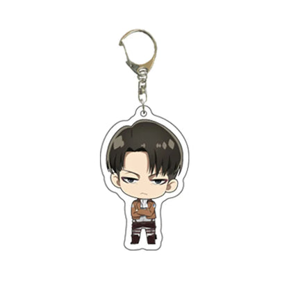 55MM Anime Attack on Titan Figure Eren Jaeger Mikasa Ackerman Armin Arlert Erwin Smith Levi Ackerman Acrylic Keychain Cute Gifts