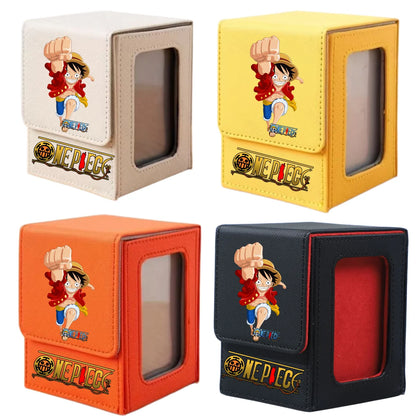 ONE PIECE Luffy Zoro Trading Card Deck Box with Window Cartoon Magnetic Closure Game Card Deck Holder Jewelry Organiser Case