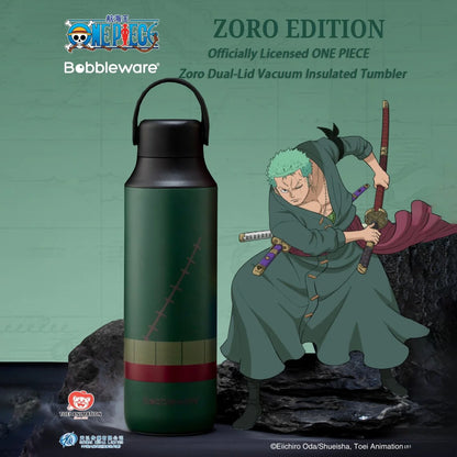 1pc Officially Licensed ONE PIECE Luffy & Zoro Dual-Lid Vacuum Tumbler Set | Dual-Drink Design Portable Insulated Cup Anime Gift