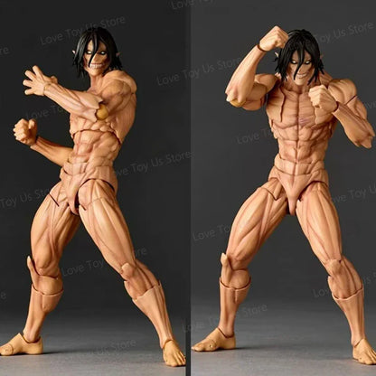 Kaiyodo Revoltech Amazing Yamaguchi Attack On Titan Eren Jaeger Anime Action Figures Ko Model Collection Toys Gifts