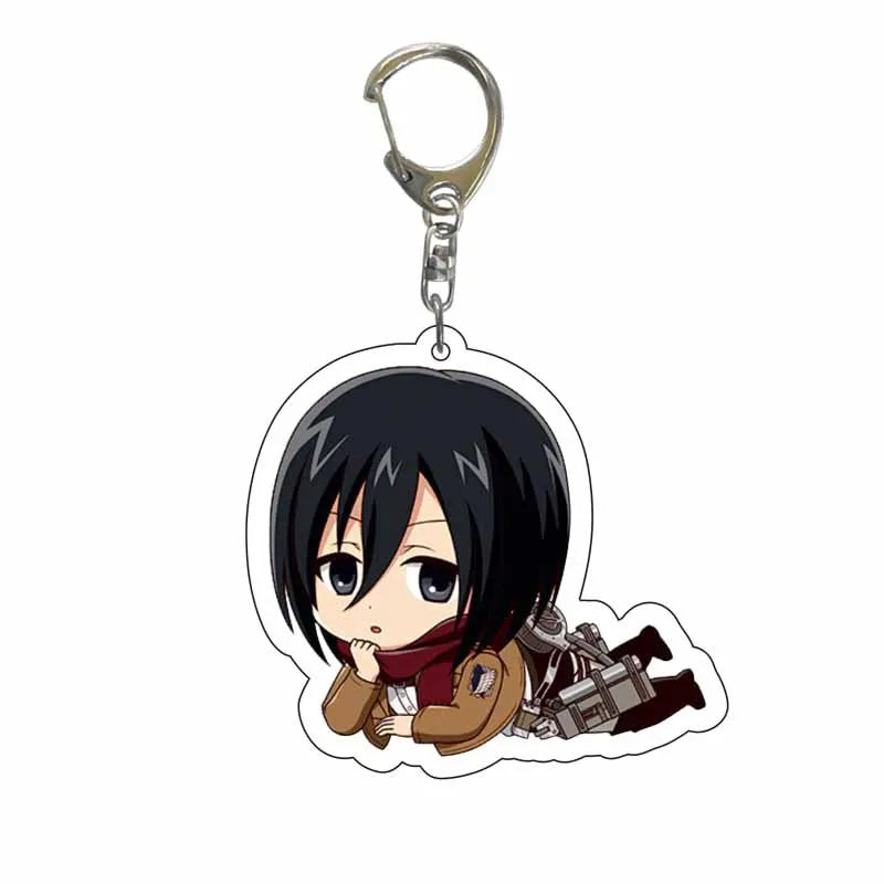 Attack On Titan Anime Peripheral Acrylic Figure Display Keychain Pendant Eren Mikasa Levi Creative Decorative Gift Accessories