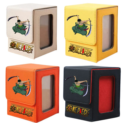 ONE PIECE Luffy Zoro Trading Card Deck Box with Window Cartoon Magnetic Closure Game Card Deck Holder Jewelry Organiser Case