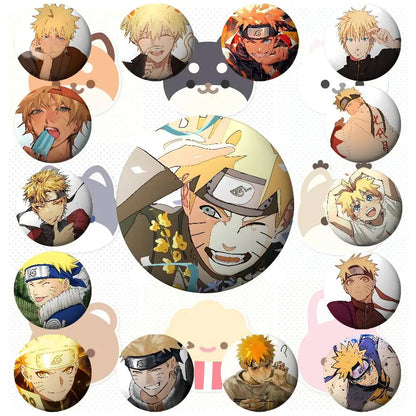 S-Smart N-NARUTOs Badges Tinplate Soft Button Pin Brooch Metal Badge Custom Jewelry Accessories Hat Bag Lapel