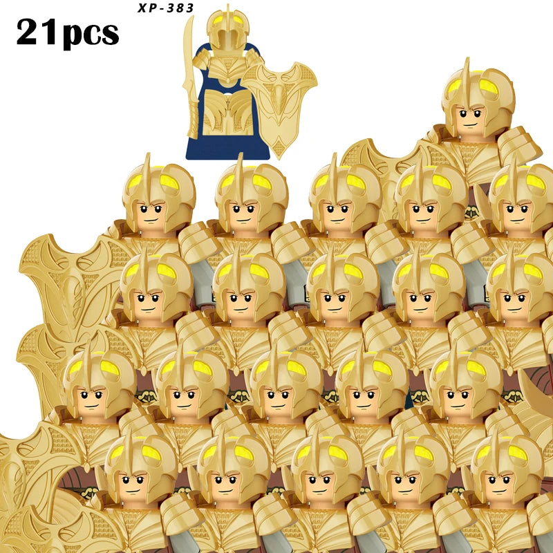Lord Rings Elves Orcs Army Dwarf Rohan Mini Action Toy Figures Building Blocks Assembly Toys for Kids Birthday Gift
