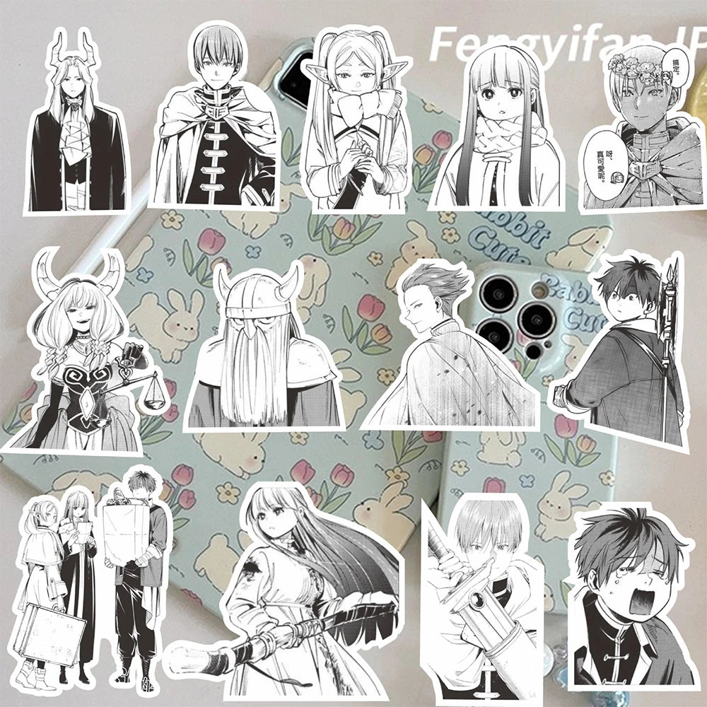 10/30/70pcs Black White Anime Frieren Beyond Journey End Stickers