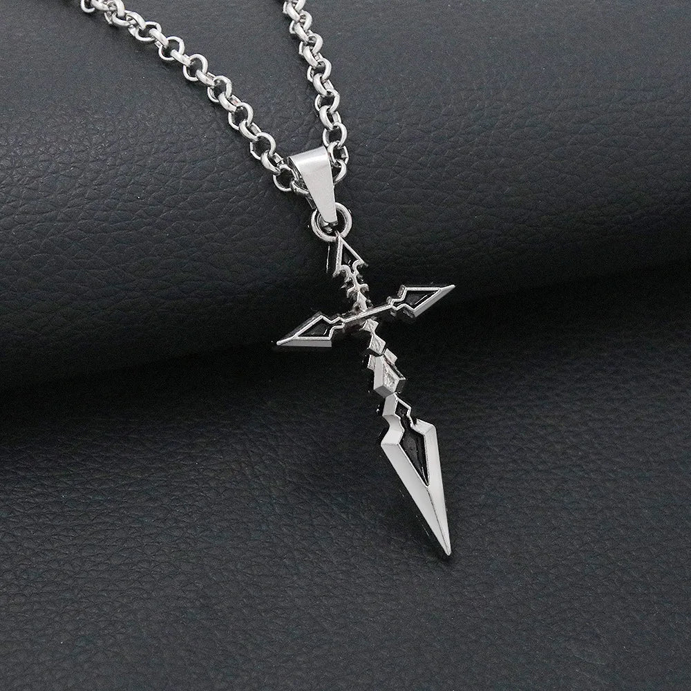 Anime Fate Stay Night Necklace Zero Saber Altolia Pandragong Cosplay Unisex Cross Pendant Necklaces Jewelry Accessories Choker