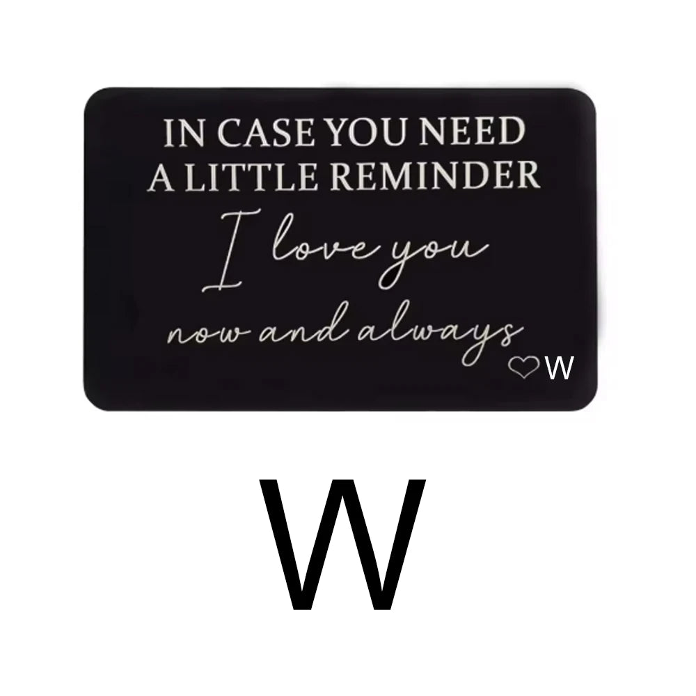GEKTIMER Wallet Card Romantic "I Love You Now & Always" Heart Inspirational Gift For Boyfriend Husband Wedding Birthday Present