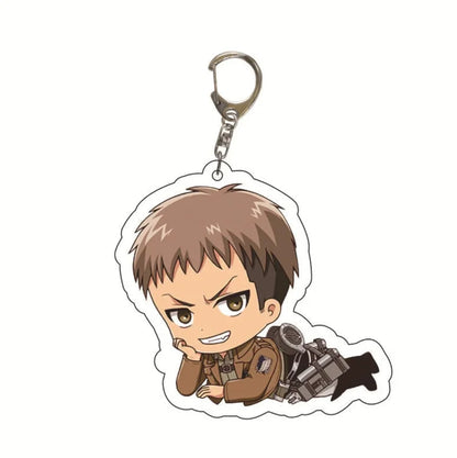 6Cm Acrylic Keychain Bag Pendant for Attack on Titan Eren Erwin Hange Cartoons Backpack Decoration Pendant Cute Anime Fan Gift