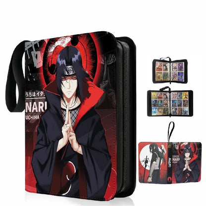NARUTO Cards Binder 4/9 Pocket Trading Card Holder Collector Anime Card Album with 50 inner Pages Zipper Holder Up to 900 Cards