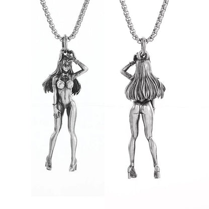 Anime Mecha Girl Pendant Necklace