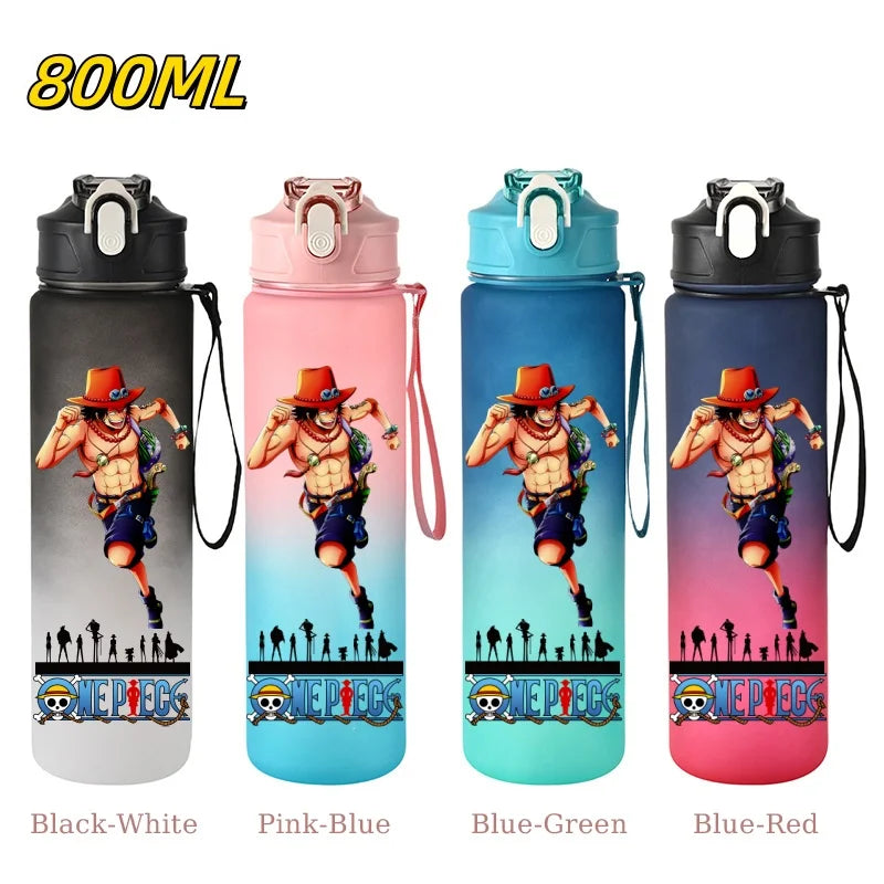 800ML ONE PIECE Monkey D. Luffy Nico Robin Anime Straw Sport Water Bottle for Easy Carry Ideal for Fitness Sports Outdoor