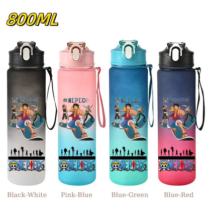 800ML ONE PIECE Monkey D. Luffy Nico Robin Anime Straw Sport Water Bottle for Easy Carry Ideal for Fitness Sports Outdoor