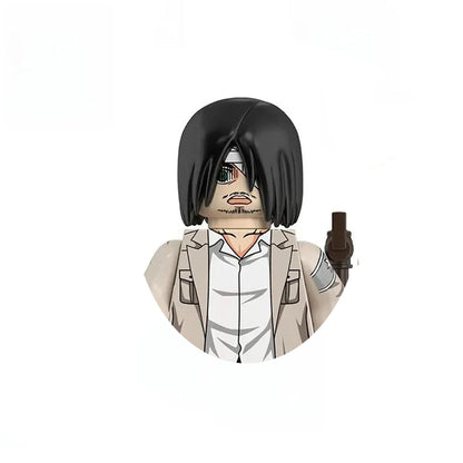 Anime Attack on Titan Building Blocks Keychain Mini Figure Keyring Collectible Toy Pendant for Bag Accessories Fans Gift