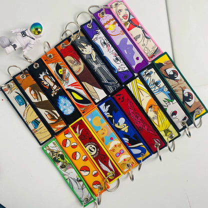 Anime Mix Embroidered Keychain