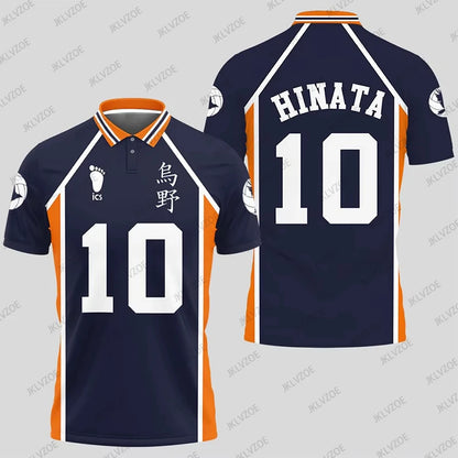 Anime Haikyuu Hinata Cosplay Polo Shirts Summer Shorts Sleeve Men Polos Volleyball Uniform Japan Sports Jerseys Kids Adult Tops
