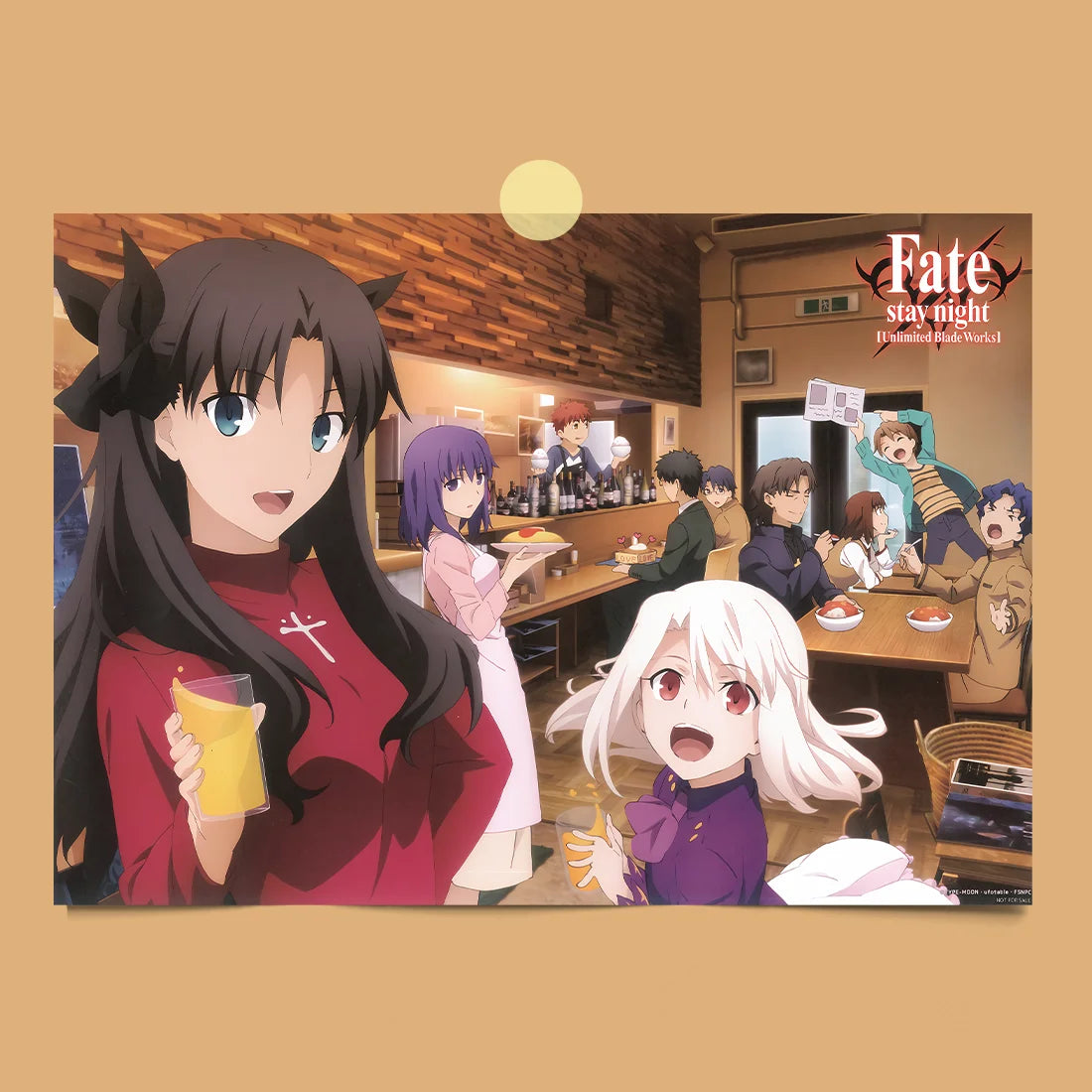 AZNM Fate Stay Night Canvas Wall Art, Unlimited Blade Works Saber Rin Tohsaka Shirou Emiya Anime Poster, Frameless Canvas Print,