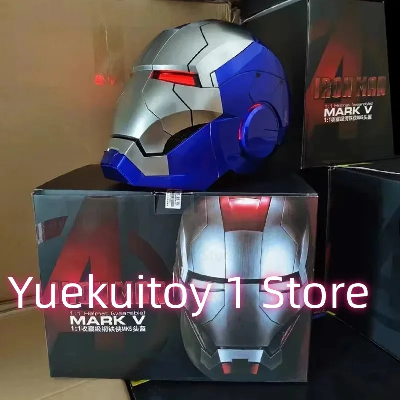 Wearable Iron Man Mk5 Helmet Toy with Arm Cannon Role Play Gift for Fans Transformers Bumblebee & Green Goblin Designs