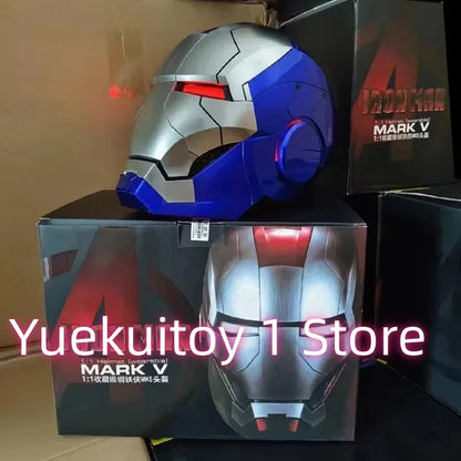 Wearable Iron Man Mk5 Helmet Toy with Arm Cannon Role Play Gift for Fans Transformers Bumblebee & Green Goblin Designs