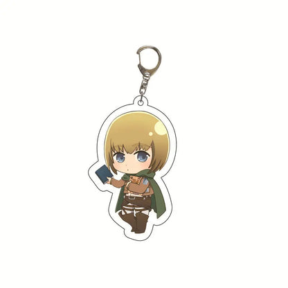 Attack on Titan Acrylic Keychain Custom Logo Print School Bag Creative Pendant Wholesale Stock