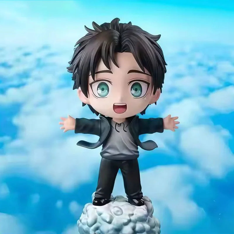 Attack On Titan Eren Chibi Figure Collectible Anime Figurine Desktop Computer Case Decor Ornament For Adult Anime Collectors