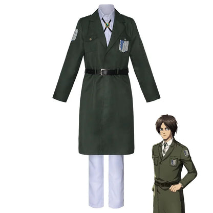 Attack on Titan Eren Levi Green Cosplay Costume Shingeki No Kyojin Scouting Legion Soldier Jacket Coat Uniform Halloween Costume