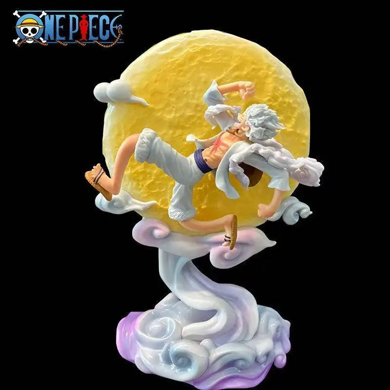 Anime One Piece Gear5 Nika Luffy Figure Moon Cloud Platform Statue PVC Collectible Figurine Model Decoration Toy