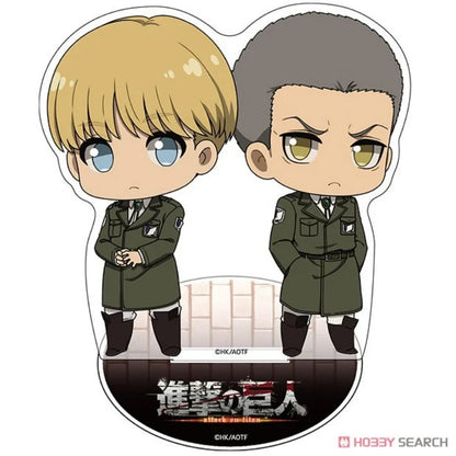 10Cm Acrylic Standing Sign for Attack On Titan Conny Springer Armin Arlert Zeke Jaeger Eren Yeager Q Version Desktop Decoration