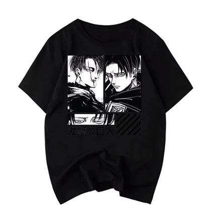 Attack on Titan Anime Levi Ackerman Printed T-shirt  Summer unisex Loose and Breathable cotton T-shirt Top